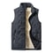 Mens Cotton Vest Jacket Warm Standing Collar Sleeveless Top With Pockets For Autumn And Winter 6