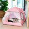 Floral Pet Tent Bed For Cats And Small Dogs With Semi Enclosed Design 1