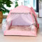 Floral Pet Tent Bed For Cats And Small Dogs With Semi Enclosed Design 8