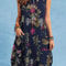 Bohemian Sleeveless Floral Sundress With Side Pockets 6