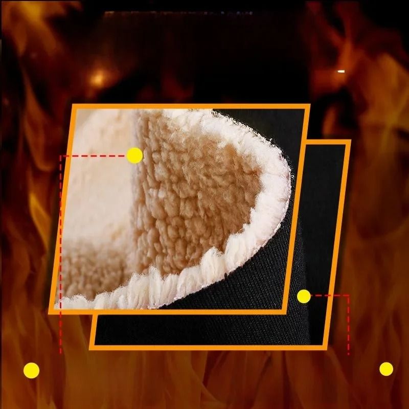 Winter Lamb Velvet Fleece Sweatshirt For Men Thickened Warm Casual Pullover 4