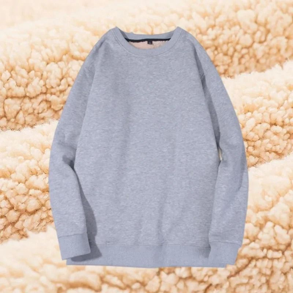 Winter Lamb Velvet Fleece Sweatshirt For Men Thickened Warm Casual Pullover 6