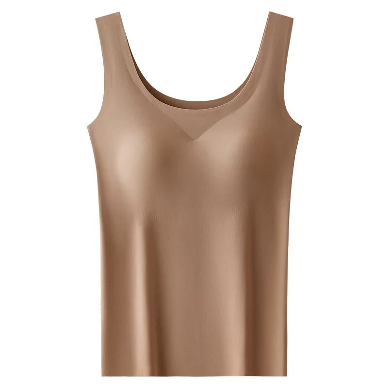 Women Seamless Ice Silk Tank Top With Chest Pads 8
