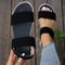 Women Knit Wedge Sandals Slip On Lightweight Summer Shoes 9