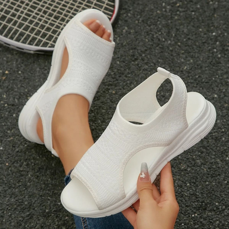 Women Knit Wedge Sandals Slip On Lightweight Summer Shoes 11