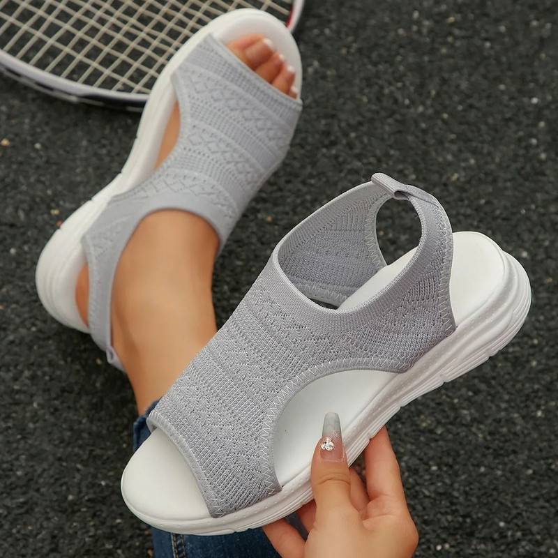 Women Knit Wedge Sandals Slip On Lightweight Summer Shoes 13