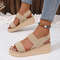 Women Knit Wedge Sandals Slip On Lightweight Summer Shoes 7