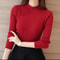 Women Mock Neck Ruffle Sweater Long Sleeve Knit Pullover 2