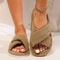 Cross Band Slippers Lightweight Open Toe Slides For Women 9