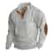 Men Corduroy Patchwork Sweatshirt Long Sleeve Stand Collar Pullover 11
