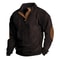 Men Corduroy Patchwork Sweatshirt Long Sleeve Stand Collar Pullover 13