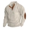 Men Corduroy Patchwork Sweatshirt Long Sleeve Stand Collar Pullover 4