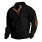 Men Corduroy Patchwork Sweatshirt Long Sleeve Stand Collar Pullover 6
