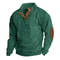 Men Corduroy Patchwork Sweatshirt Long Sleeve Stand Collar Pullover 8