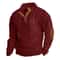 Men Corduroy Patchwork Sweatshirt Long Sleeve Stand Collar Pullover 14