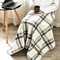 Thick Plaid Wearable Blanket With Buttons Soft Fleece Shawl Throw 4