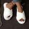 Women Cross Strap Faux Fur Slippers Indoor Plush Slides 0