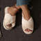 Women Cross Strap Faux Fur Slippers Indoor Plush Slides 3