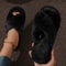 Women Cross Strap Faux Fur Slippers Indoor Plush Slides 4