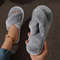 Women Cross Strap Faux Fur Slippers Indoor Plush Slides 10