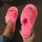 Women Cross Strap Faux Fur Slippers Indoor Plush Slides 13