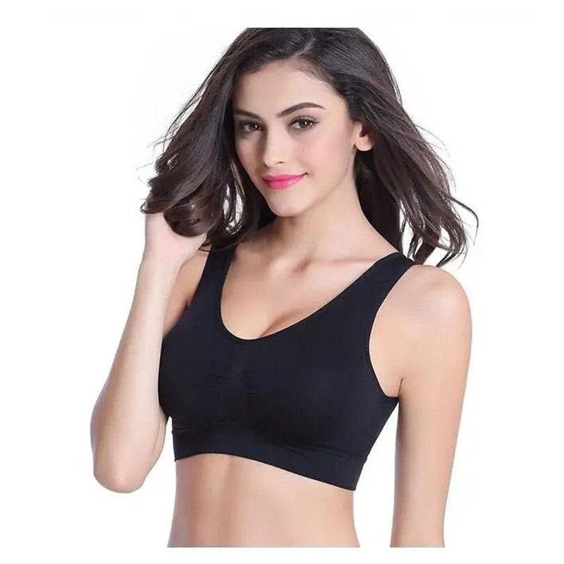 3 Pack Seamless Push Up Sports Bra Wireless With Removable Pads Plus Size 1