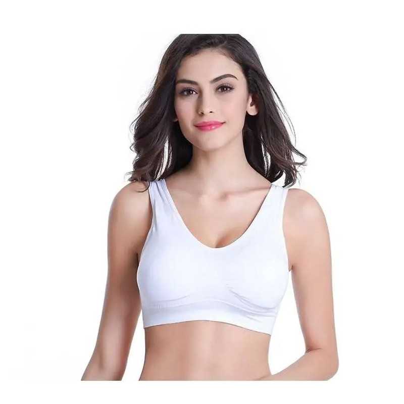 3 Pack Seamless Push Up Sports Bra Wireless With Removable Pads Plus Size 2