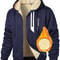 Men Lamb Fleece Zip Hoodie Thick Warm Sherpa Jacket 8