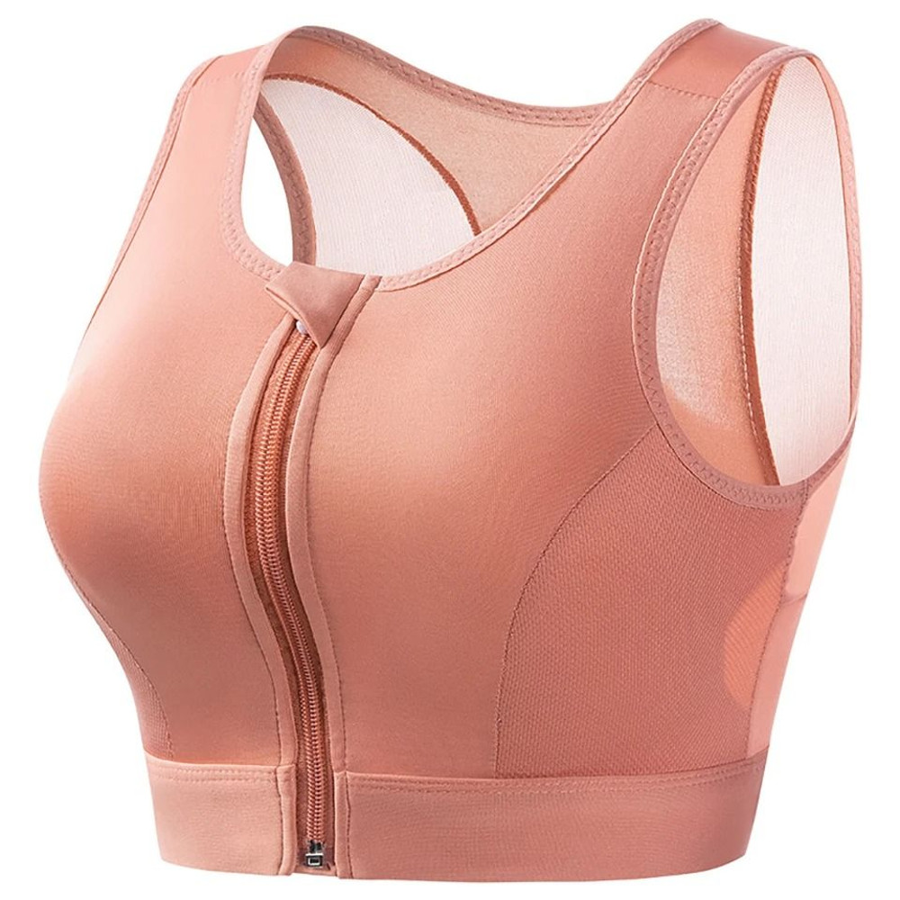 Plus Size High Impact Zip Front Sports Bra Wireless Support 7