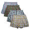 Mens Plaid Cotton Boxer Shorts 4 Pack Loose Breathable Underwear 0