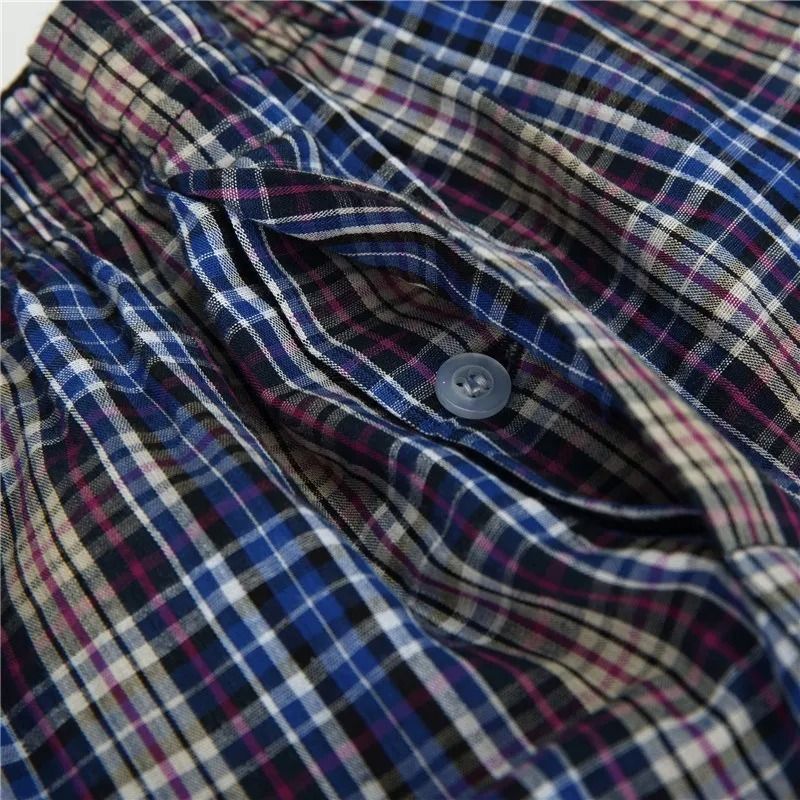 Mens Plaid Cotton Boxer Shorts 4 Pack Loose Breathable Underwear 5