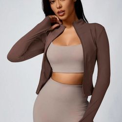 womens slim fit quick dry workout jacket full zip long sleeve