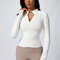 Womens Slim Fit Quick Dry Workout Jacket Full Zip Long Sleeve 17