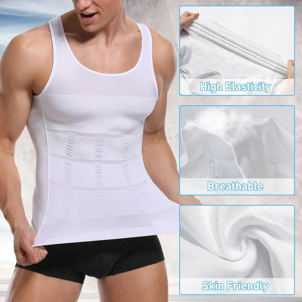 Mens Compression Shaper Vest Slim Fit Tummy Control Sleeveless Top 4