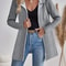 Womens Solid Color Hooded Zip Sweatshirt Casual Loose Fit Jacket 2