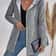 Womens Solid Color Hooded Zip Sweatshirt Casual Loose Fit Jacket 3