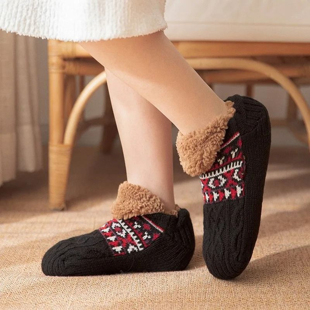 Unisex Thermal Non Slip Slipper Socks Fuzzy Cotton Winter Floor Sleep Socks 2
