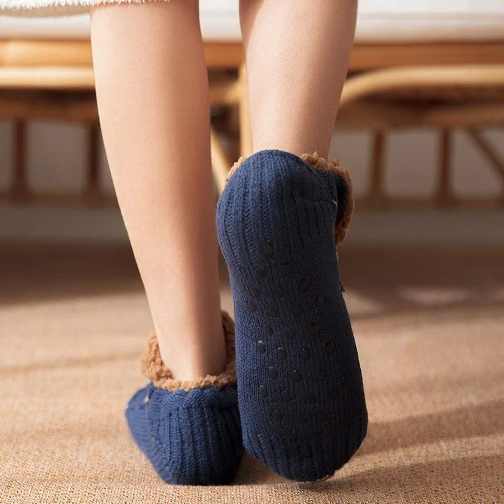 Unisex Thermal Non Slip Slipper Socks Fuzzy Cotton Winter Floor Sleep Socks 3