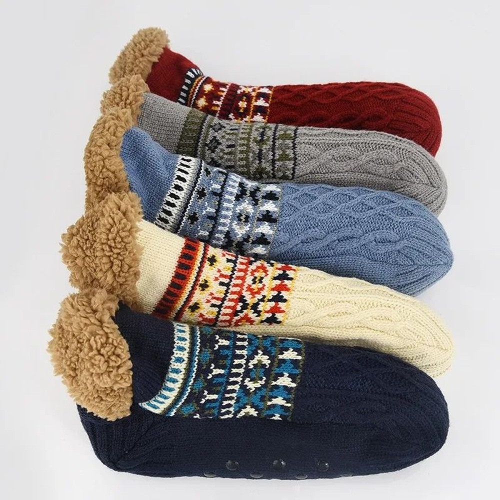 Unisex Thermal Non Slip Slipper Socks Fuzzy Cotton Winter Floor Sleep Socks 5