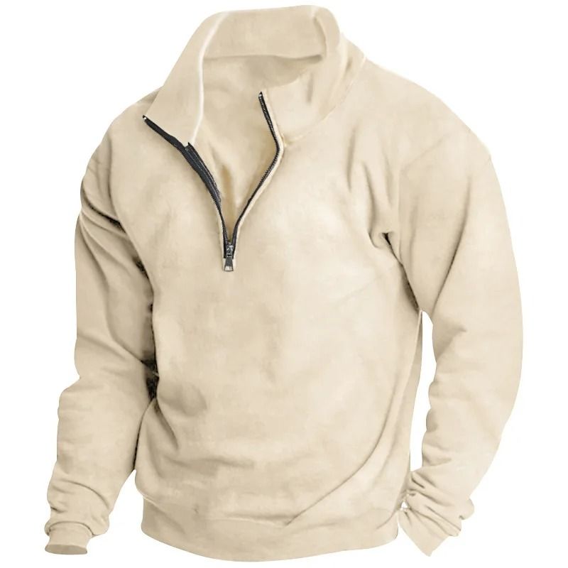 Mens Fleece Half Zip Stand Collar Sweatshirt 10
