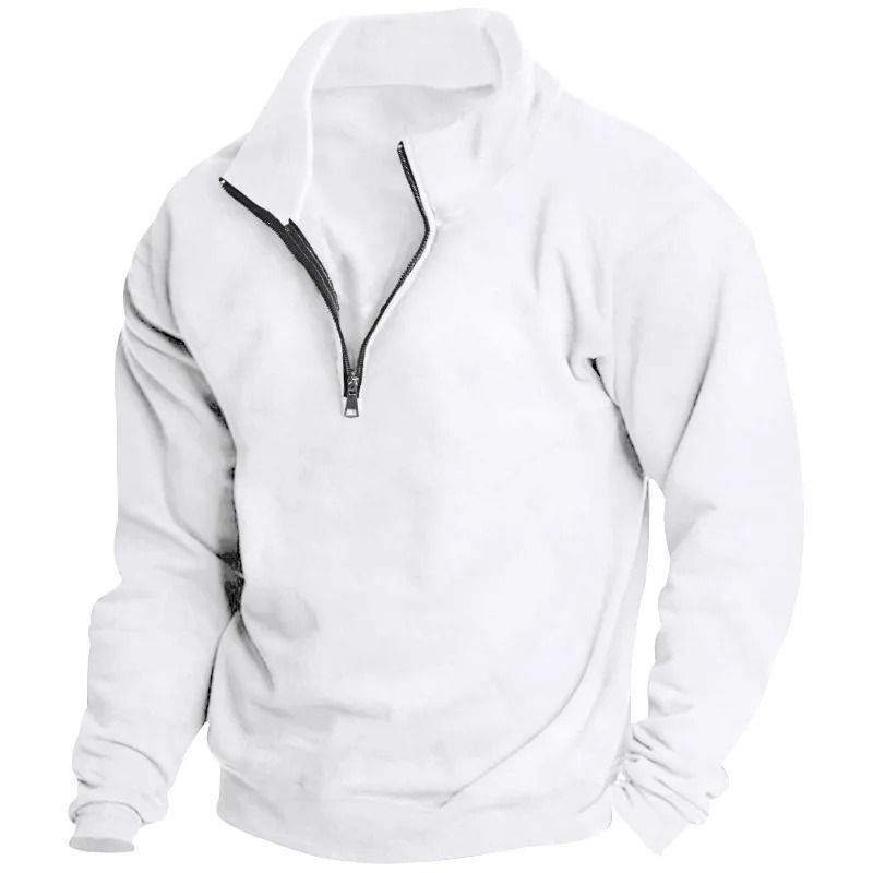 Mens Fleece Half Zip Stand Collar Sweatshirt 11