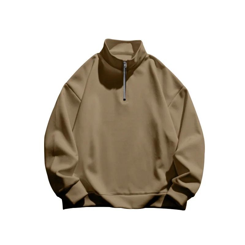 Mens Fleece Half Zip Stand Collar Sweatshirt 5
