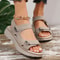 Women Summer Hook And Loop Platform Sandals Lightweight Anti Slip Walking Shoes 4
