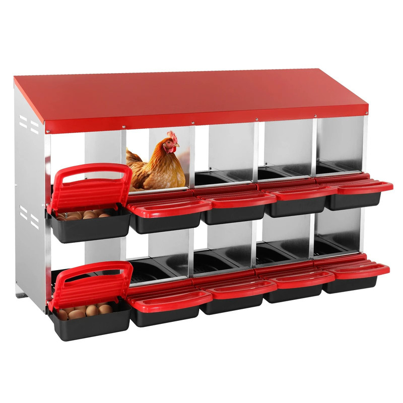 Large Capacity Metal Chicken Nesting Boxes With Removable Trays And EasyClean Design 0