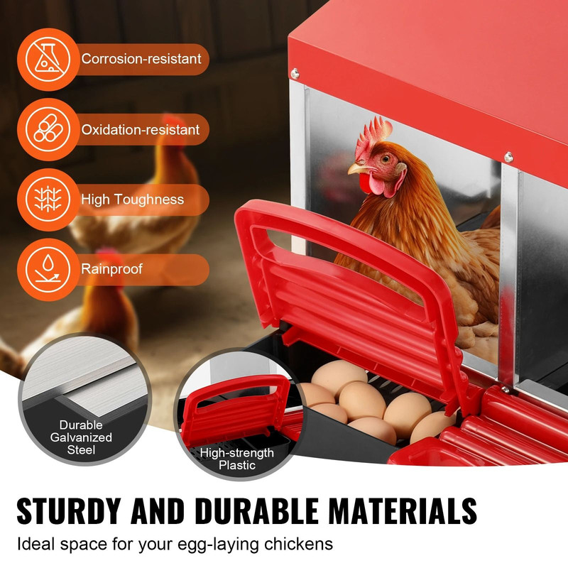 Large Capacity Metal Chicken Nesting Boxes With Removable Trays And EasyClean Design 2