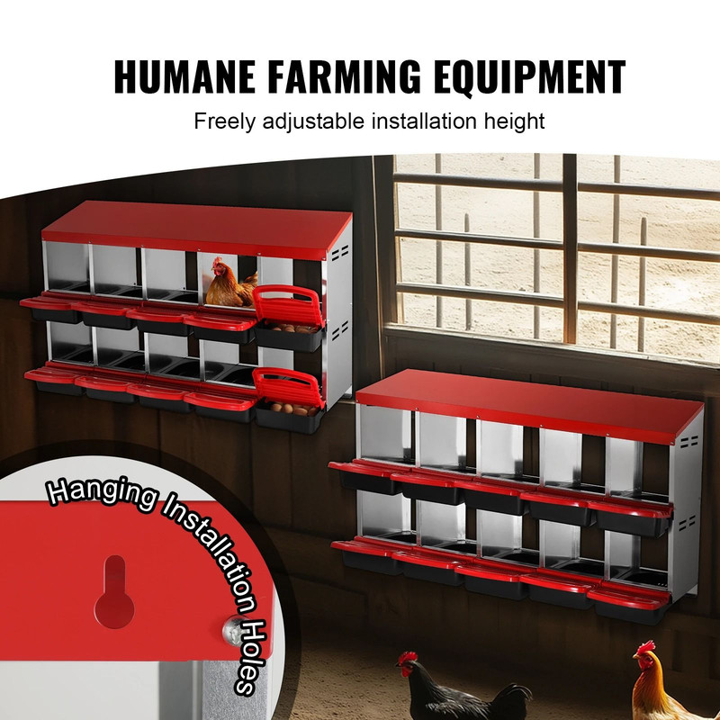 Large Capacity Metal Chicken Nesting Boxes With Removable Trays And EasyClean Design 4