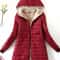 Womens Mid Length Hooded Winter Coat With Warm Lamb Fleece Lining 2