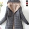 Womens Mid Length Hooded Winter Coat With Warm Lamb Fleece Lining 3