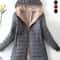 Womens Mid Length Hooded Winter Coat With Warm Lamb Fleece Lining 6