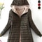 Womens Mid Length Hooded Winter Coat With Warm Lamb Fleece Lining 7